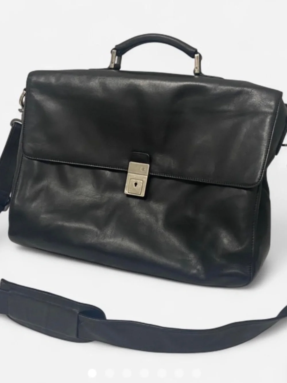 Calvin Klein all leather black messenger bag